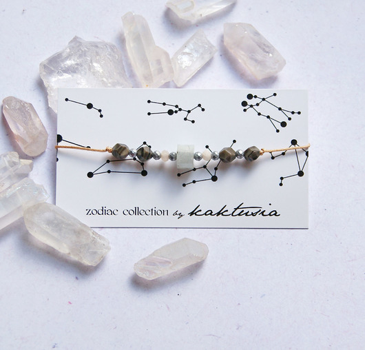 WAGA - zodiac collection - akwamaryn, jaspis kaktusia