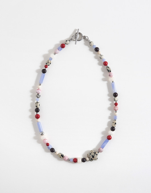 kolie Niebiesko-czerwony naszyjnik z kamieni naturalnych