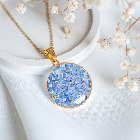 wisiory Wisiorek z niezapominajkami