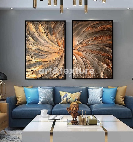 obrazy Miedziany wir dyptyk - obraz na płótnie