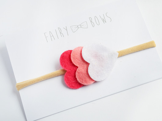 FairyBows opaska serduszka ombre FairyBows