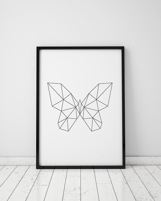 plakat. motyl i słoń - 13x18 cm. zamówienie Love Life and Forest