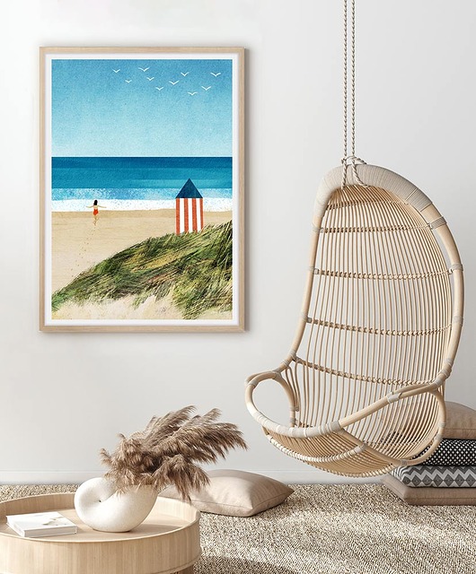 plakaty Beztroskie wakacje - dziewczyna na plaży - plakat fine art