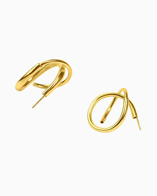 kolczyki pozłacane Kolczyki pozłacane ECLISS Double Hoops -GOLD