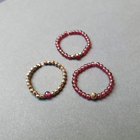 Zestaw pierścionków z kamieni szlachetnych shiny ring studio