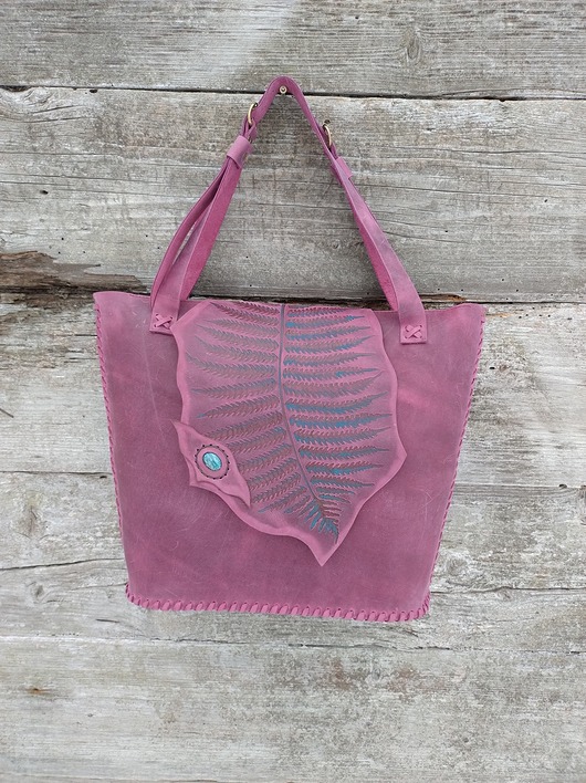 torby na ramię Torebka wykonana ręcznie. Shopperka. Paproć.