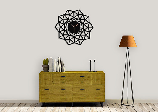 Dekoracyjny zegar ażurowy, geometryczny 60 cm  ORNAMENTI
