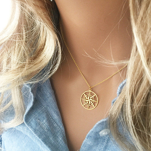 złote naszyjniki Naszyjnik kompas, naszyjnik z kompasem