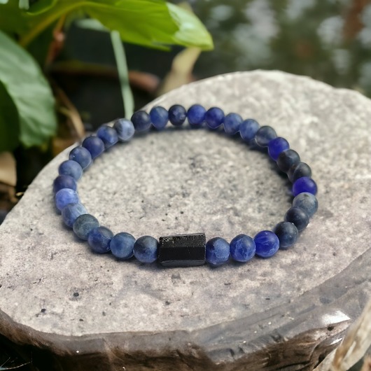 biżuteria męska Męska : sodalit & turmalin : ochronne bransoletki