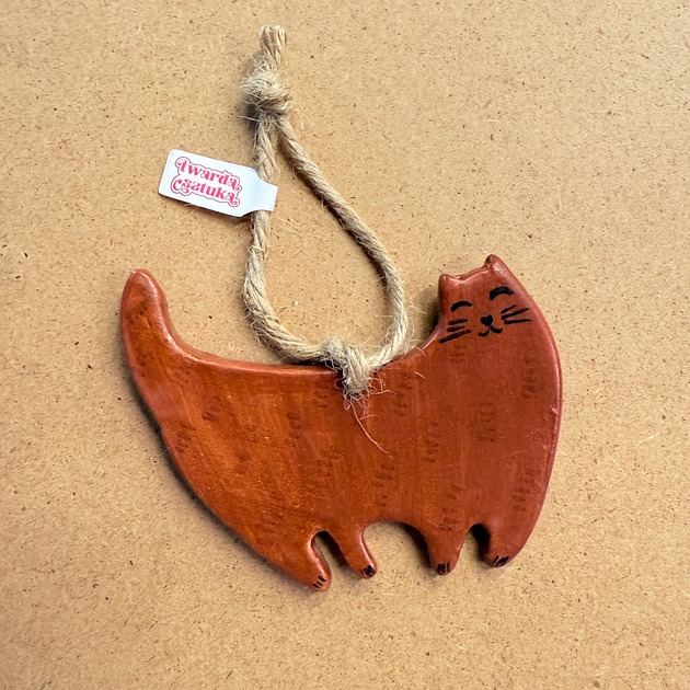 ozdoby choinkowe Ceramiczna zawieszka na choinkę Kotek