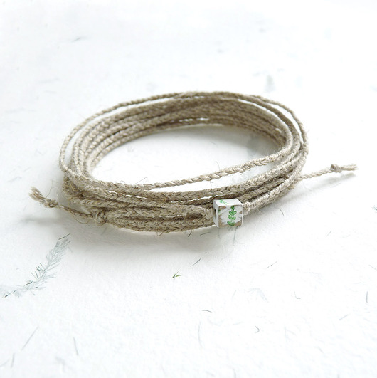 bransoletki na sznurku Las naturalna bransoletka lniana
