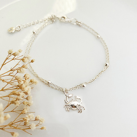 bransoletki srebrne Bransoletka  z krabem, mały srebrny krab