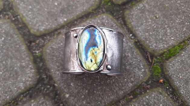 bransoletki wire wrapping Plamy  - bransoletka regulowana