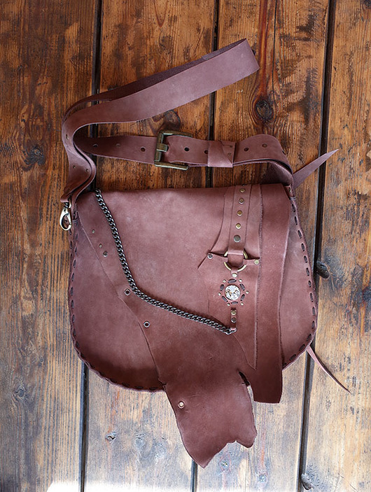 unikatowa,  torebka skórzana steampunk martuch