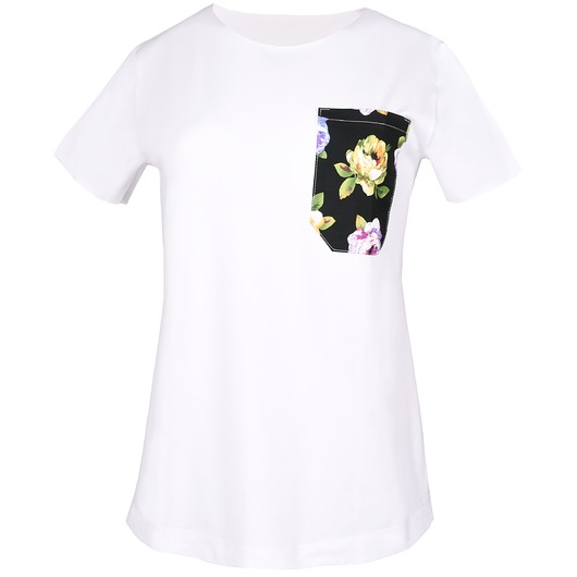 T-shirt z kieszkonka English Flower White Kokoszkaofficial