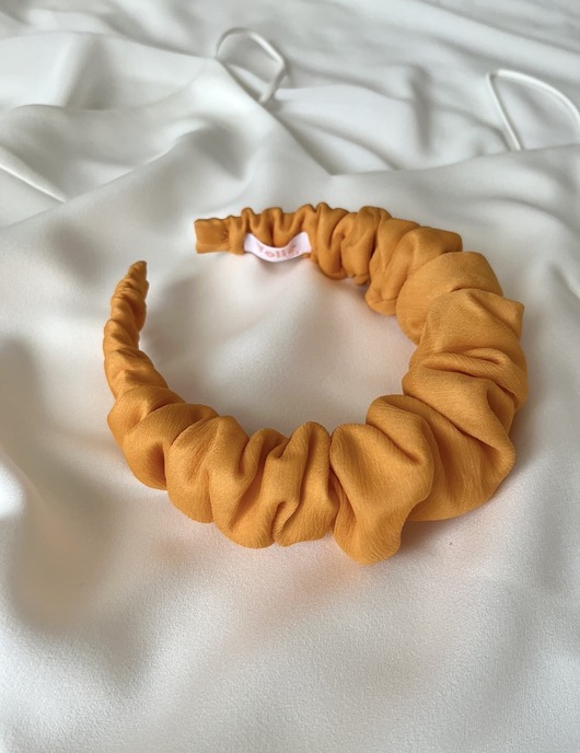 opaski do włosów Jedwabna marszczona opaska Orange Blossom maxi