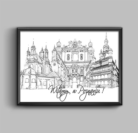 grafiki i ilustracje plakat POZNAŃ A4/A3 Z RAMKĄ