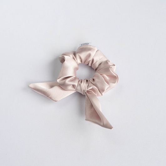 Scrunchie SATIN LIGHT PINK BOW wu handmade