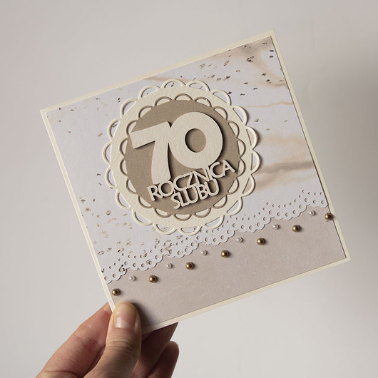 kartki scrapbooking 70 rocznica ślubu, kamienne gody kartka