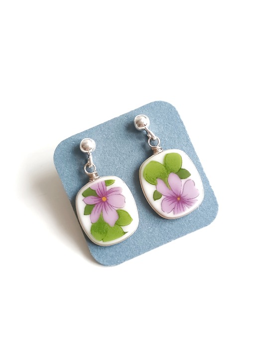 kolczyki ceramiczne Kolczyki ceramiczne w kwiaty