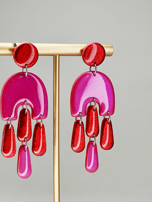 kolczyki z masy plastycznej Wiszące kolczyki meduza