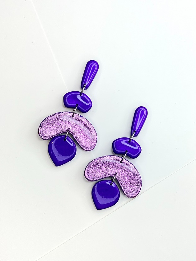 kolczyki z masy plastycznej Kolorowe wiszące kolczyki BEA