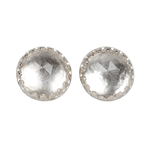 kolczyki z kamieniami Kolczyki srebrne duże sztyfty Mignon z kryształem górskim