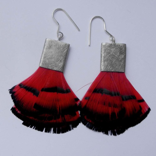 kolczyki z piórami PIÓRKO kolczyki