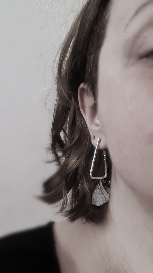 kolczyki srebrne Kolczyki TRIADA srebro sztyfty fakturowane