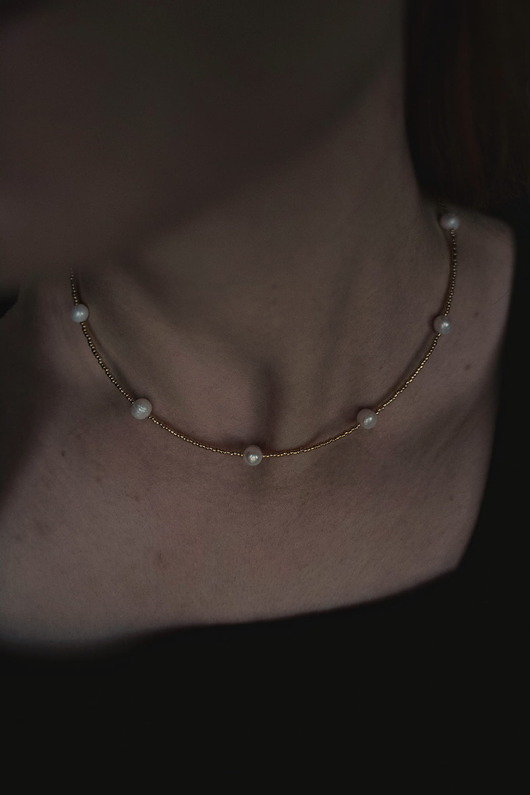 naszyjniki - inne Naszyjnik HOLA choker perły naturalne