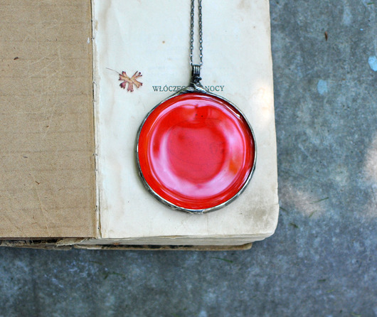 wisiory Czerwone szkło - artystyczny wisiorek