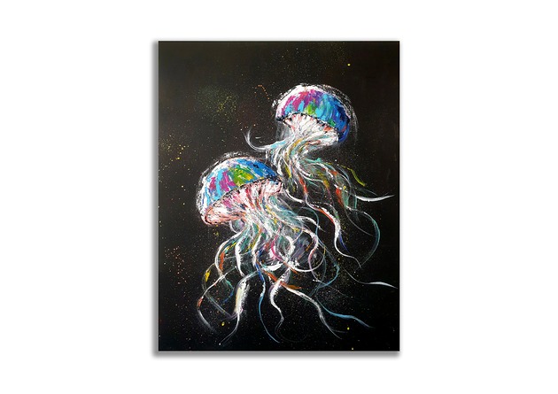 obrazy Obraz ręcznie malowany 80x60 cm Meduzy Abstrakcja