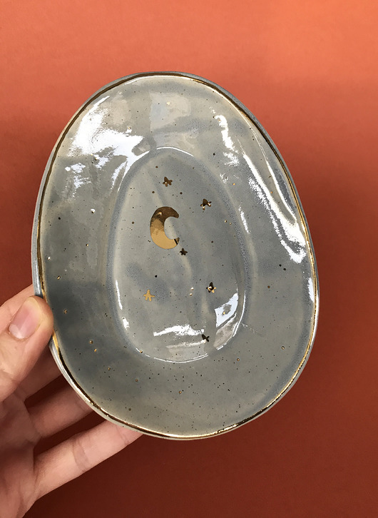 talerze, miski Ceramiczny talerzyk szary