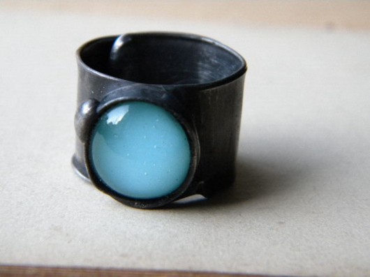 Roman Ancient Ring ;) błękit świecący Beata Trotter