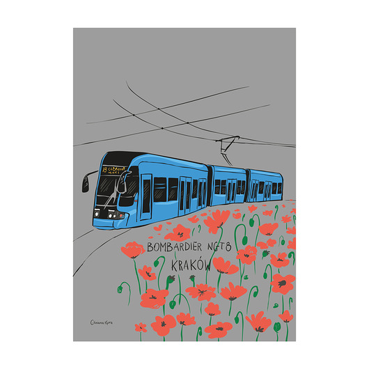plakaty Plakat A4 Kraków Tramwaj Bombardier NGT8