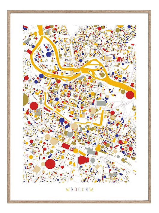 plakaty WROCŁAW centrum plakat mapa