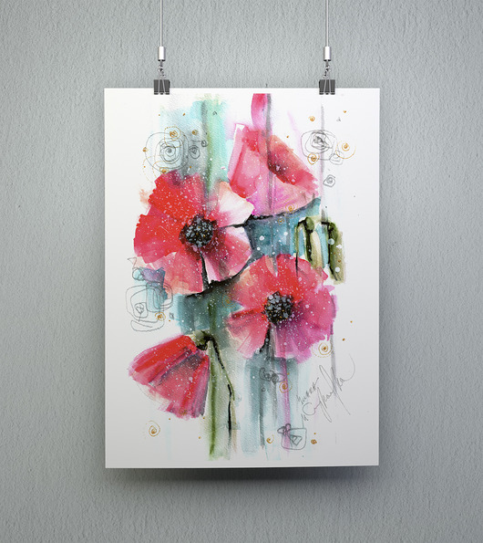 plakaty Maki. Akwarela 1. Plakat