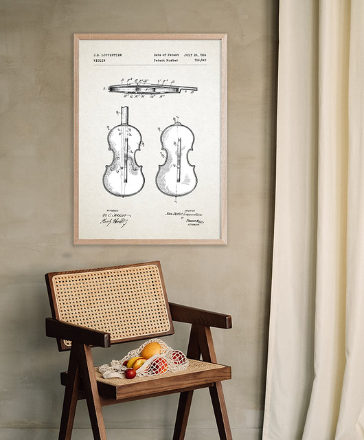 plakaty Plakat Skrzypce - grafika z patentem - instrument