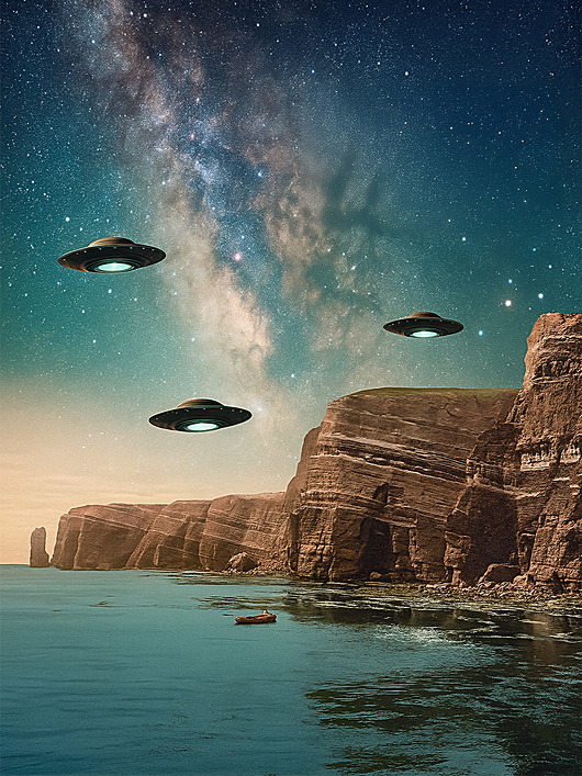 plakaty Plakat / Surrealistyczny Kolaż / UFO