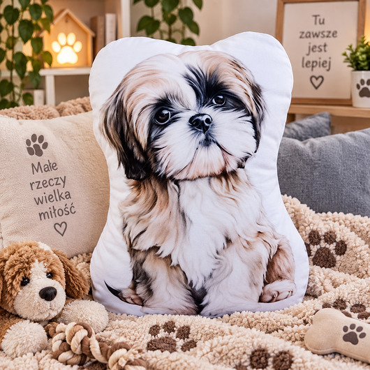 poduszki do pokoju dziecka Poduszka piesek przytulanka piesek shih tzu maskotka pluszowa shih tzu