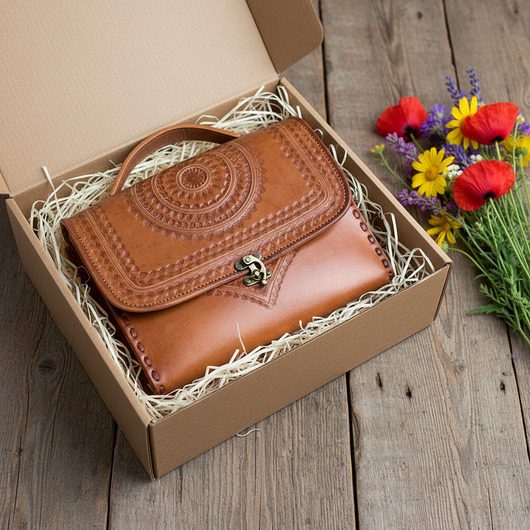 torby na ramię Kuferek torebka damska skórzana wzory Linda góralska skóra