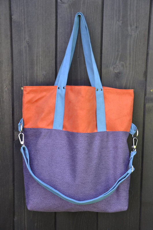 torby na ramię Torba na ramię-color block-fiolet,pom.,turkus