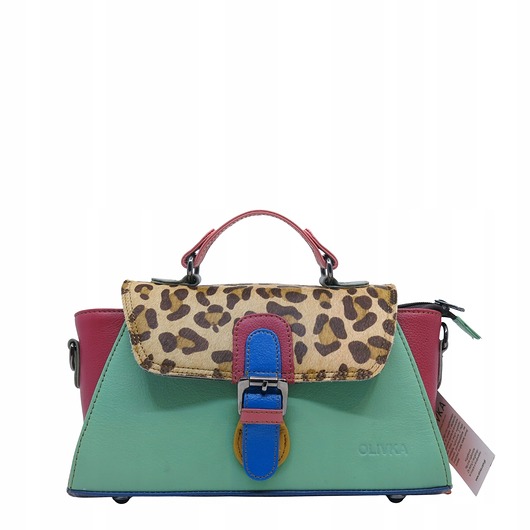 torby na ramię Torebka ze skóry naturalnej retro do ręki regulowany pasek elegancka OLIVKA