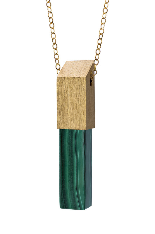 wisiory wisiorek z kolekcji EDGY/ GOLD/Malachit/mat