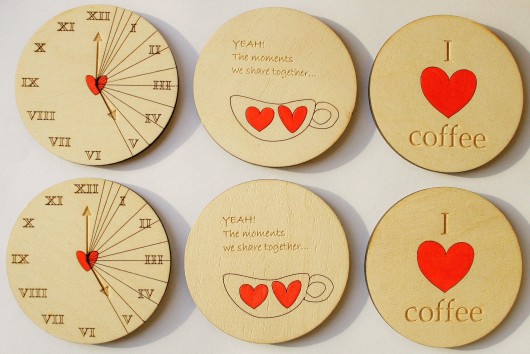 I LOVE COFFEE podstawki pod kubki  laserlightstudio