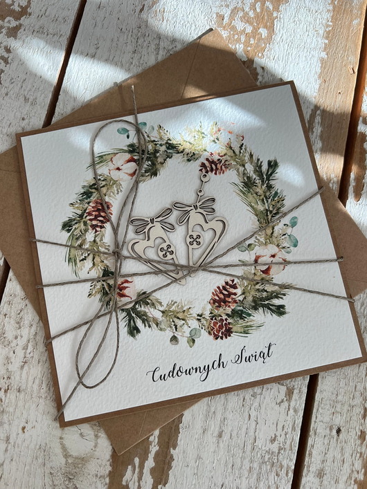 kartki świąteczne Wyjątkowa ręcznie robiona kartka świąteczna na Boże Narodzenie