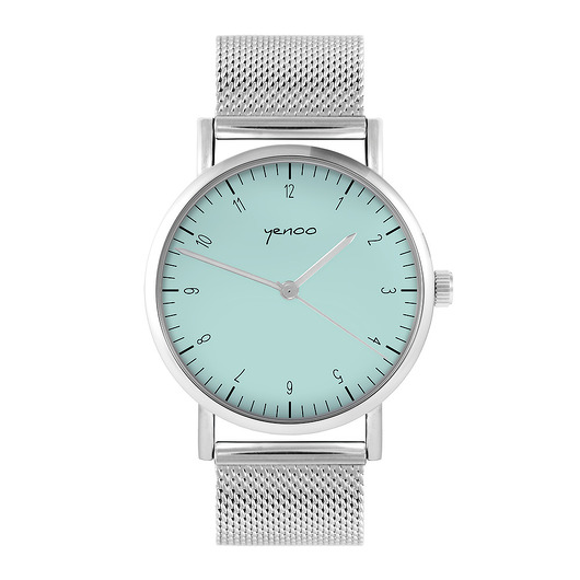 zegarki unisex Zegarek - Simple turkus - bransoleta mesh