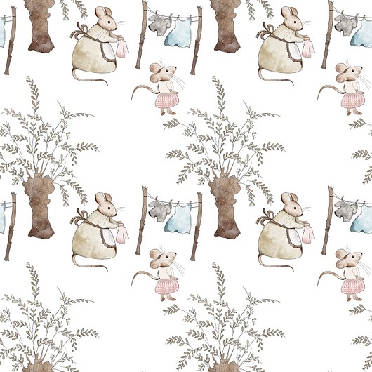 naklejki ścienne do pokoju dziecka Tapeta ścienna Spring Mice Stories 53cmx10m PZ