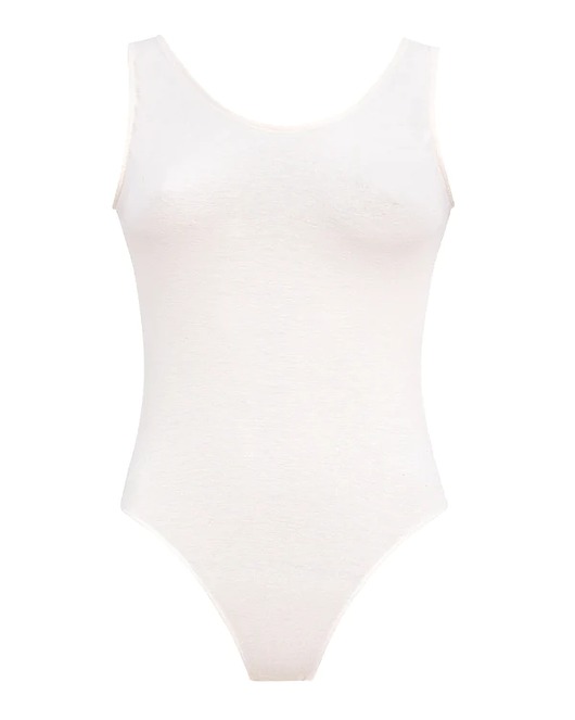 body damskie BODY TOP SOFT ROUND ecru