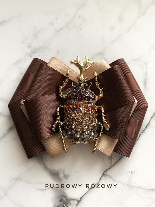 broszki Brosza z cudnym Owadem z brązowych kryształków New Jesień